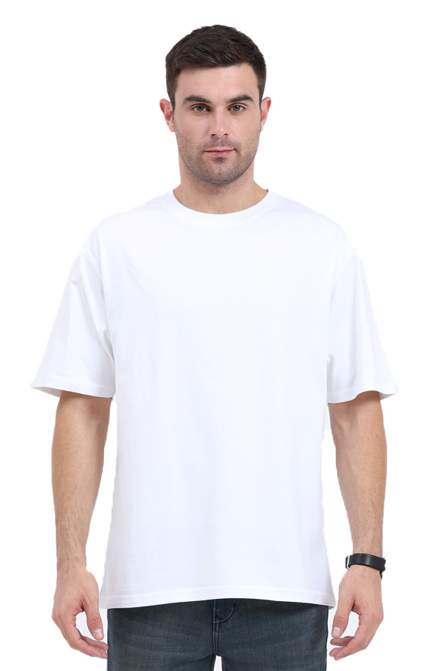White Solid Oversized Tshirt Unisex