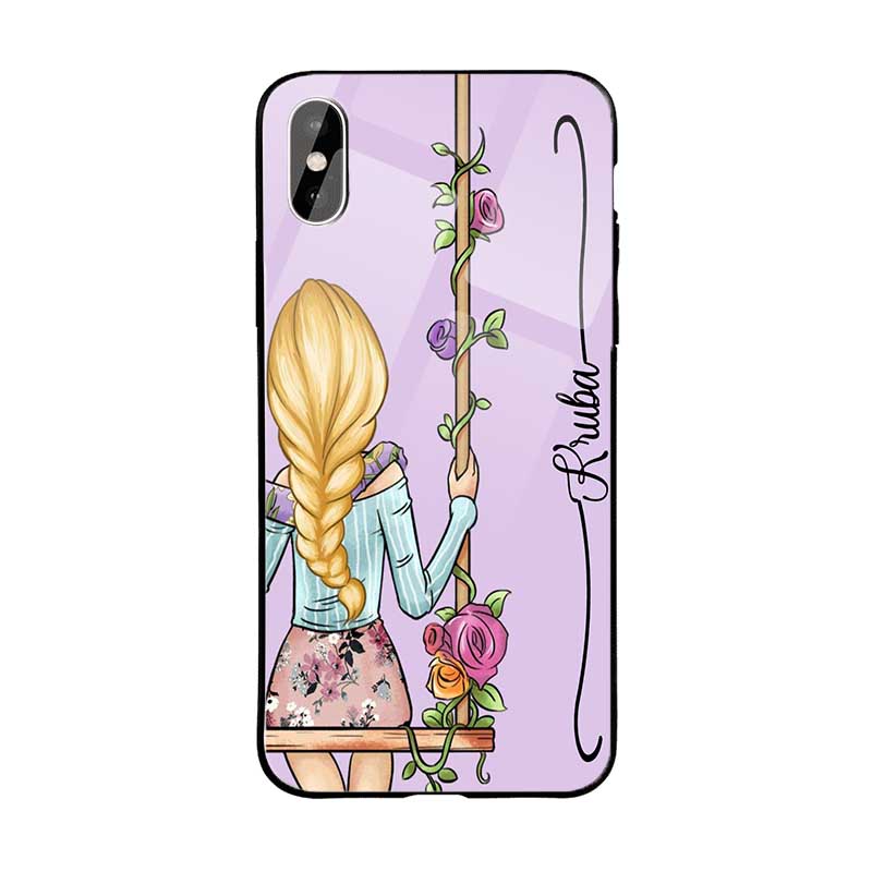 Glossy Protective Case With Swing Girl