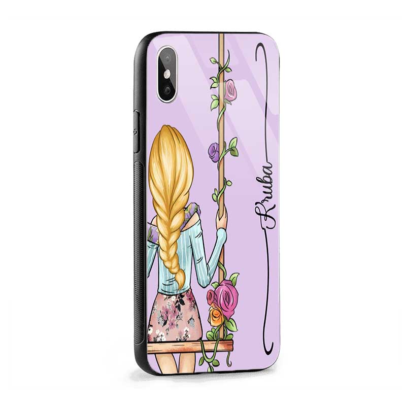 Glossy Protective Case With Swing Girl