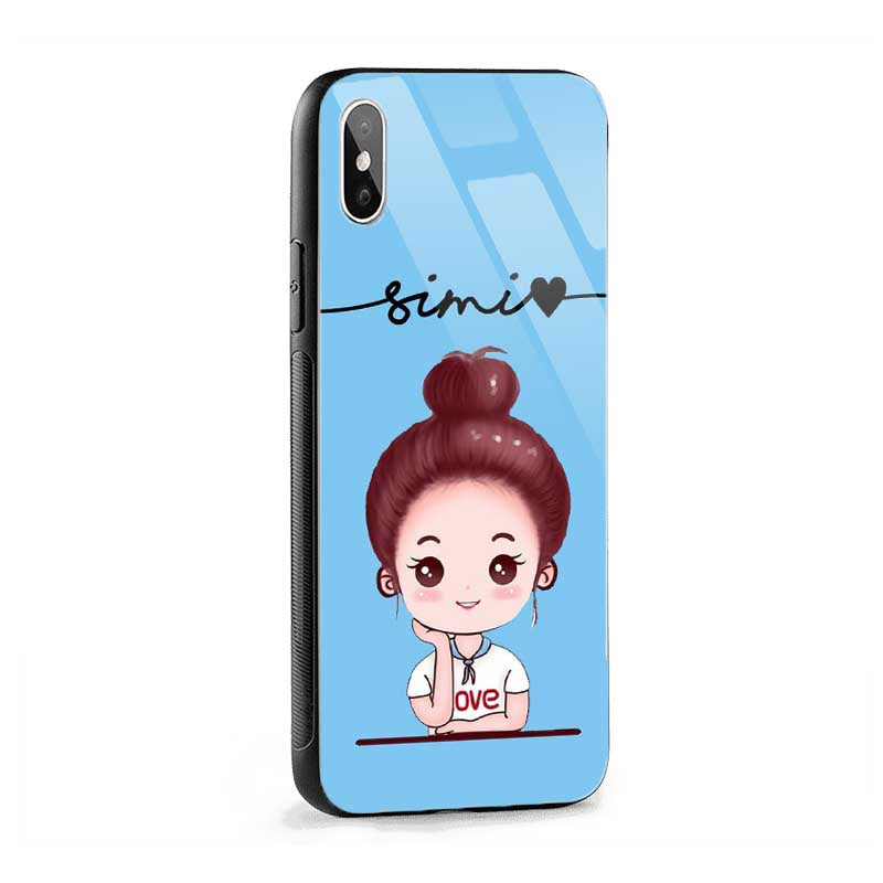 Glass Case With Blue Cute Girl Name