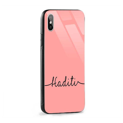 Glass Case With Plain Peach Name
