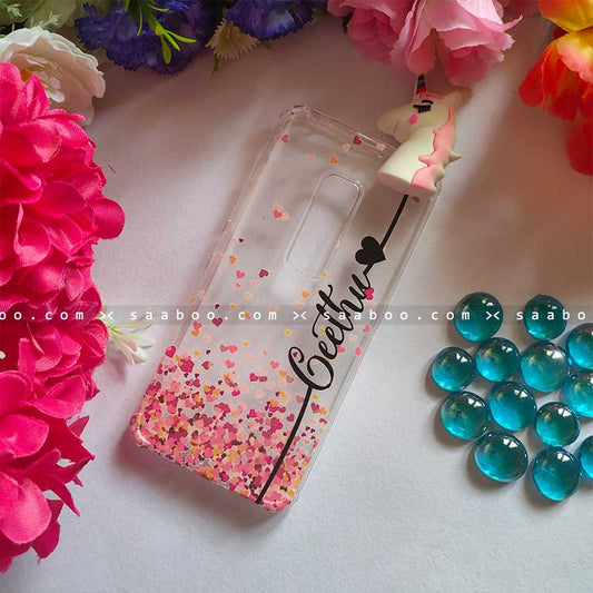 Unicorn Toy Transparent silicone case with Stylish Name