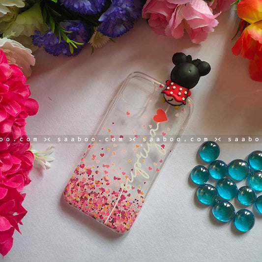 Minnie Toy Transparent silicone case with White Name