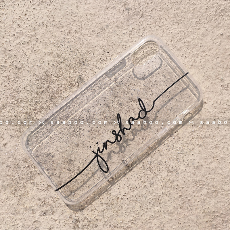 Silicone Case - saaboo - Transparent Silicone case with Black Name