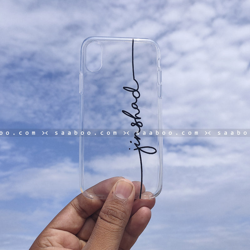 Silicone Case - saaboo - Transparent Silicone case with Black Name