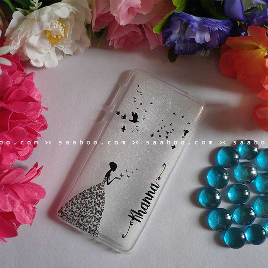 Transparent Silicone case With Butterfly Girl Name