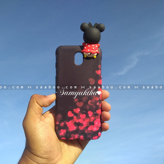 Toy Case - saaboo - Minnie Toy and Black Red Heart Name Case