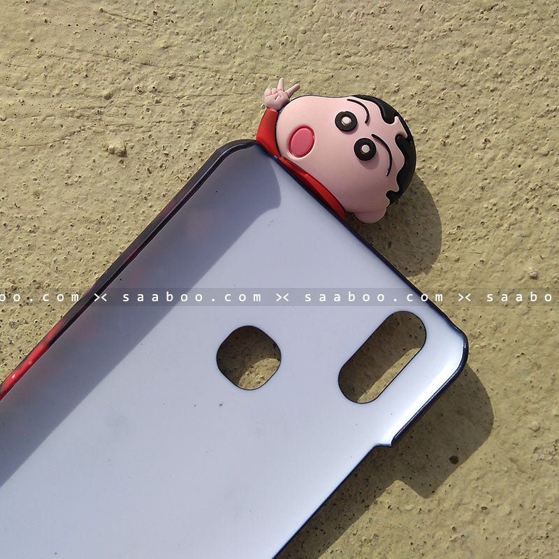 Toy Case - saaboo - Shinchan Toy and Black Red Hearts Name Case