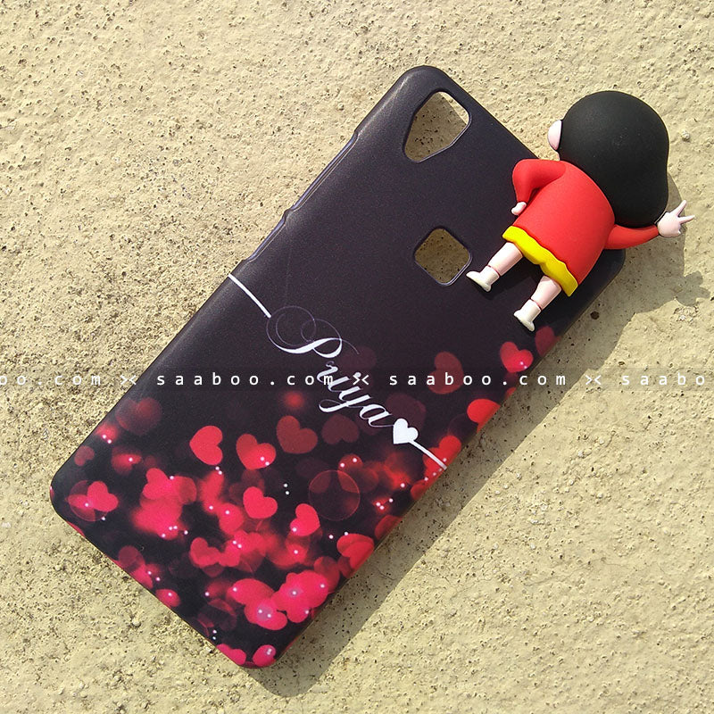 Toy Case - saaboo - Shinchan Toy and Black Red Heart Name Case