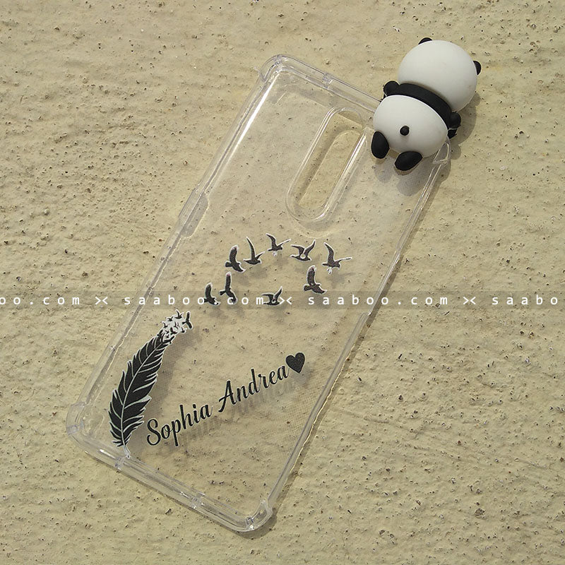 Toy Case - saaboo - Panda Toy and Feather Name Case