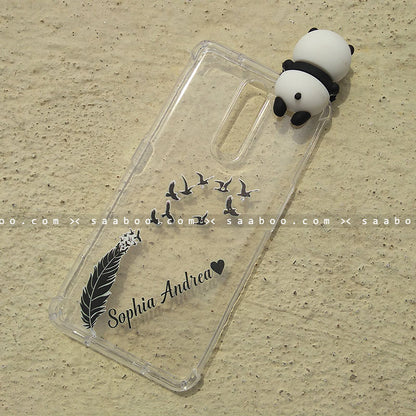 Toy Case - saaboo - Panda Toy and Feather Name Case