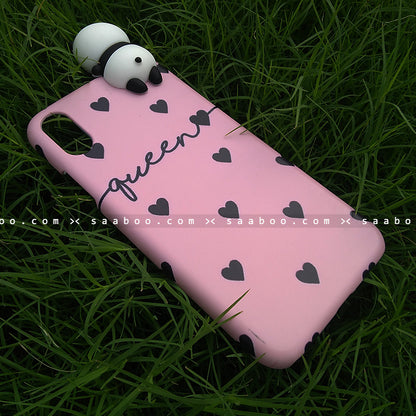 Toy Case - saaboo - Panda Toy and Pink Black Hearts Name Case