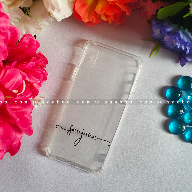 Silicone Case - saaboo - Transparent Silicone case With Wave Name