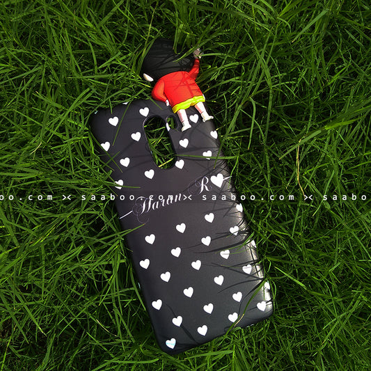 Toy Case - saaboo - Shinchan Toy and Black White Hearts Name Case