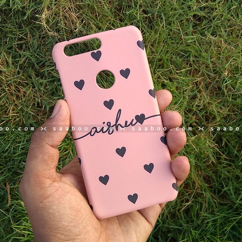 Case - saaboo - Mobile Case with Pink Hearts and Wave Name Print