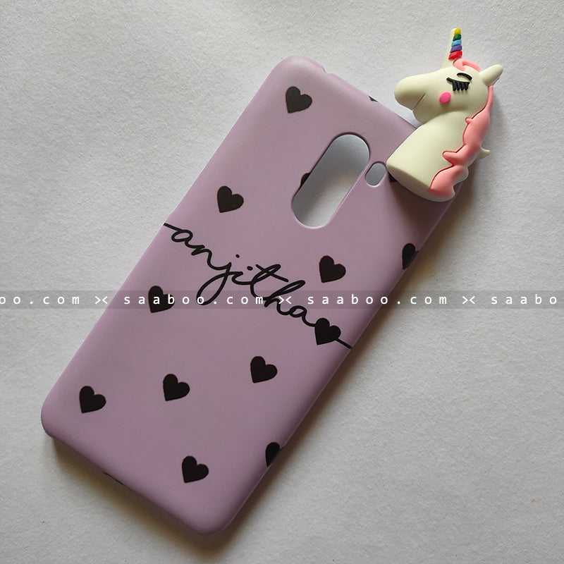 Toy Case - saaboo - Unicorn Toy With Lavender Hearts Name Case