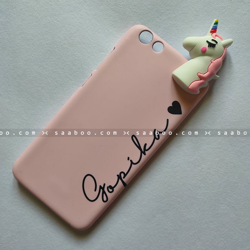 Toy Case - saaboo - Unicorn Toy With Light Pink Name Case