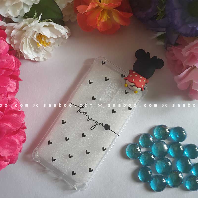 Minnie Toy Hearts Transparent silicone case with Name