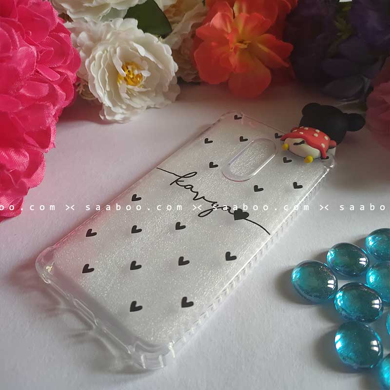Minnie Toy Hearts Transparent silicone case with Name