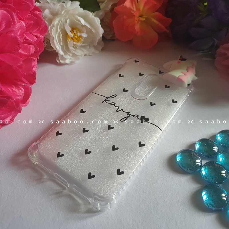 Unicorn Toy Hearts Transparent silicone case with Name