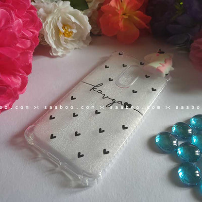 Unicorn Toy Hearts Transparent silicone case with Name