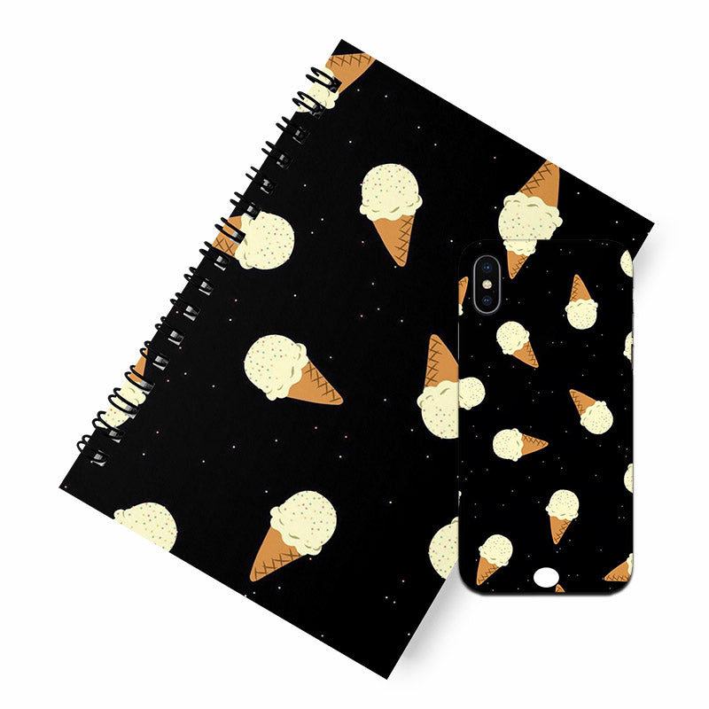 Ice cream A5 Spiral Notebook Case Combo