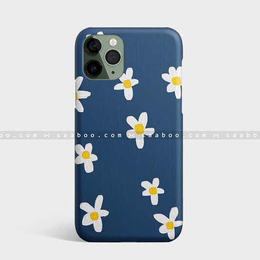 Blue design with white flower Case