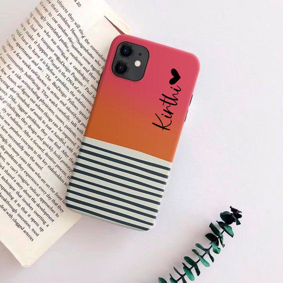 Pink Shade Gradient Lines Name Case
