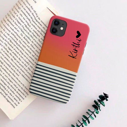 Pink Shade Gradient Lines Name Case