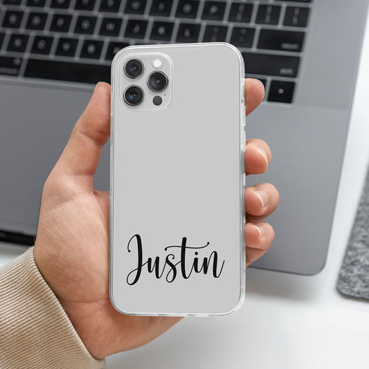 Transparent Bottom stylish Name silicone case