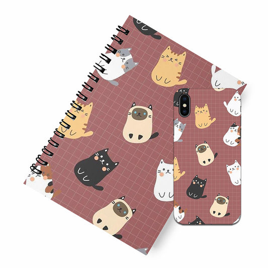 Kitty A5 Spiral Notebook Case Combo