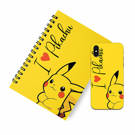 I Love Pikachu A5 Spiral Notebook Case Combo