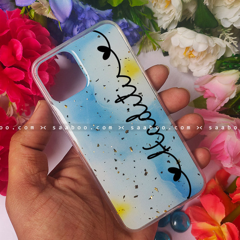 Clouds Bling Pattern Name Silicone Case