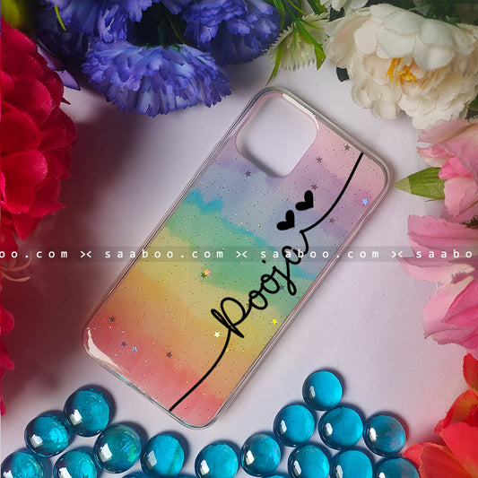 True Rainbow Bling Pattern Name Silicone Case