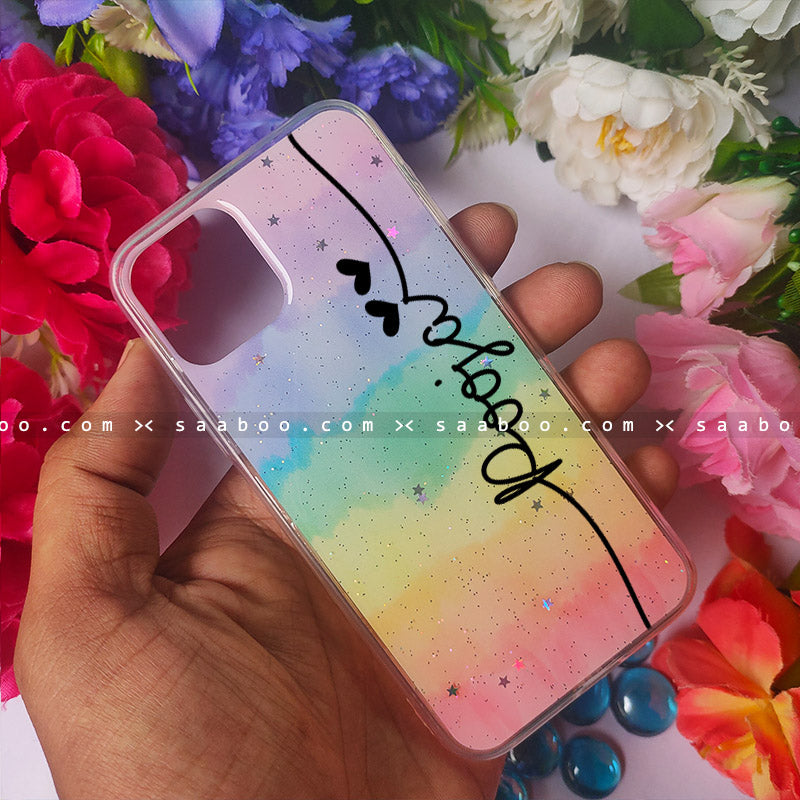 True Rainbow Bling Pattern Name Silicone Case