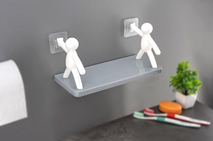 Enterprise Self Adhesivecute Floating Shelves Wall Shelf for Kitchen Bathroom Entryway White