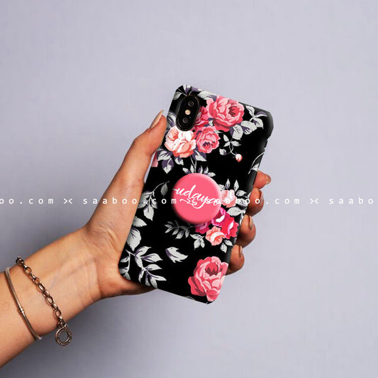 Gripper Case With Pink & black Floral