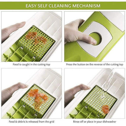 Multifunctional 12 in 1 nicer dicer chopper and drain basket