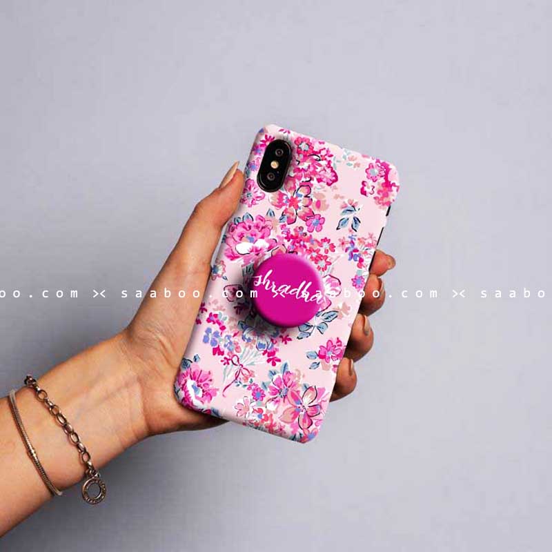 Gripper Case With Pink flowers