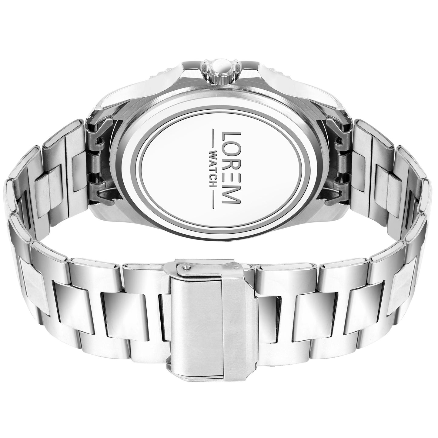LOREM Silver Day-Date Function Casual Analog Watch