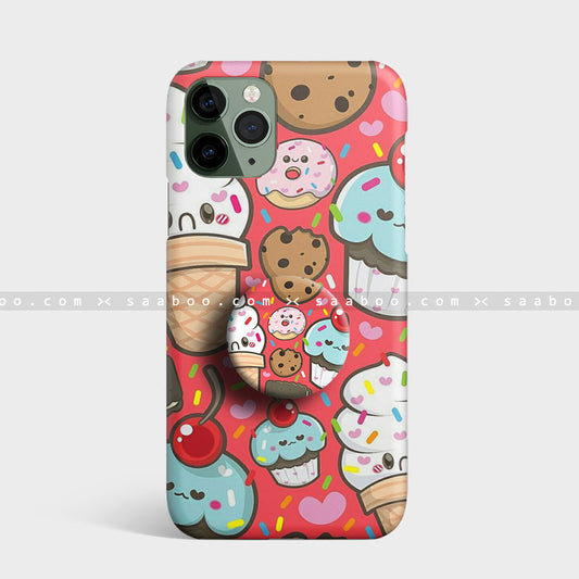 Gripper Case With Icecream Cup  Pattern