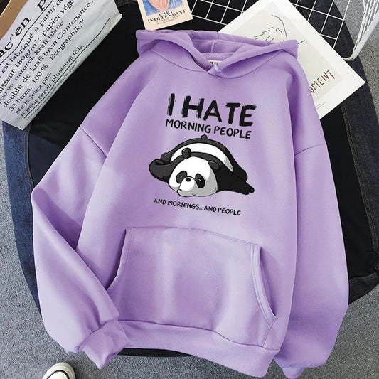 Popster Lavender Printed Fleece Hoody Regular Fit Long Sleeve Womens Sweatshirt