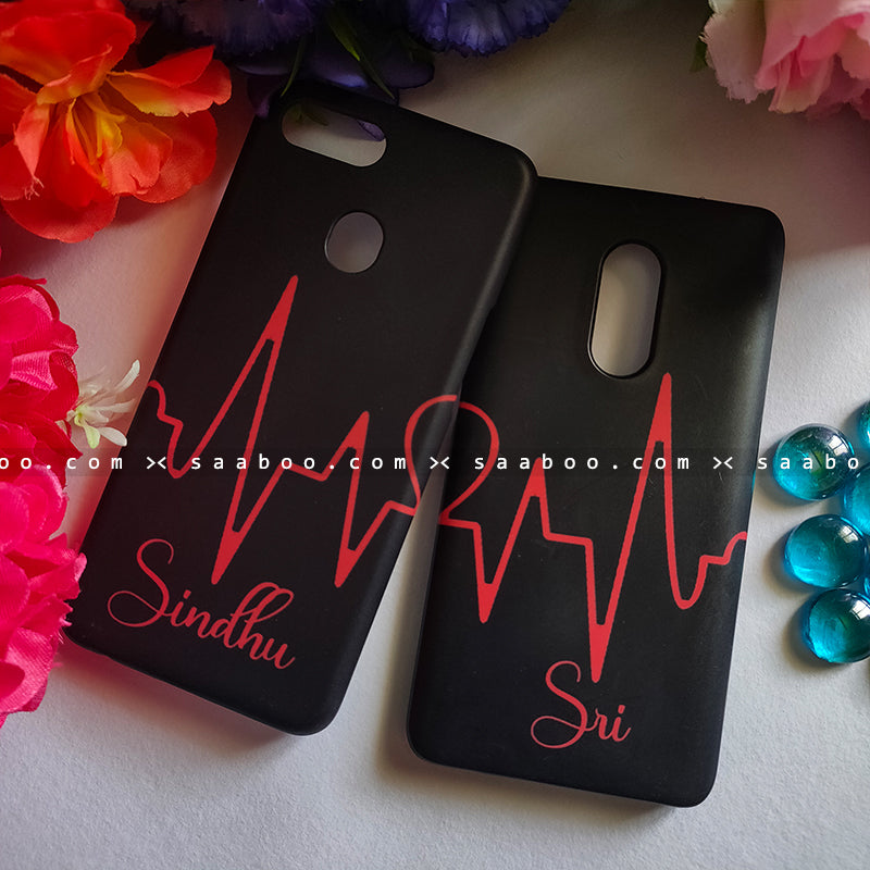 Couple Cases Heart Beat Name Case
