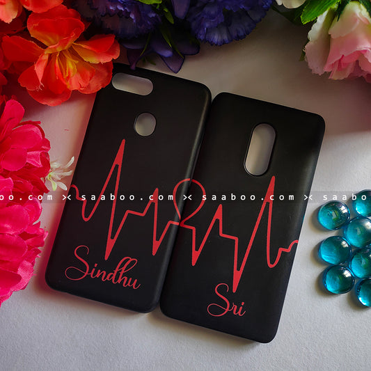 Couple Cases Heart Beat Name Case