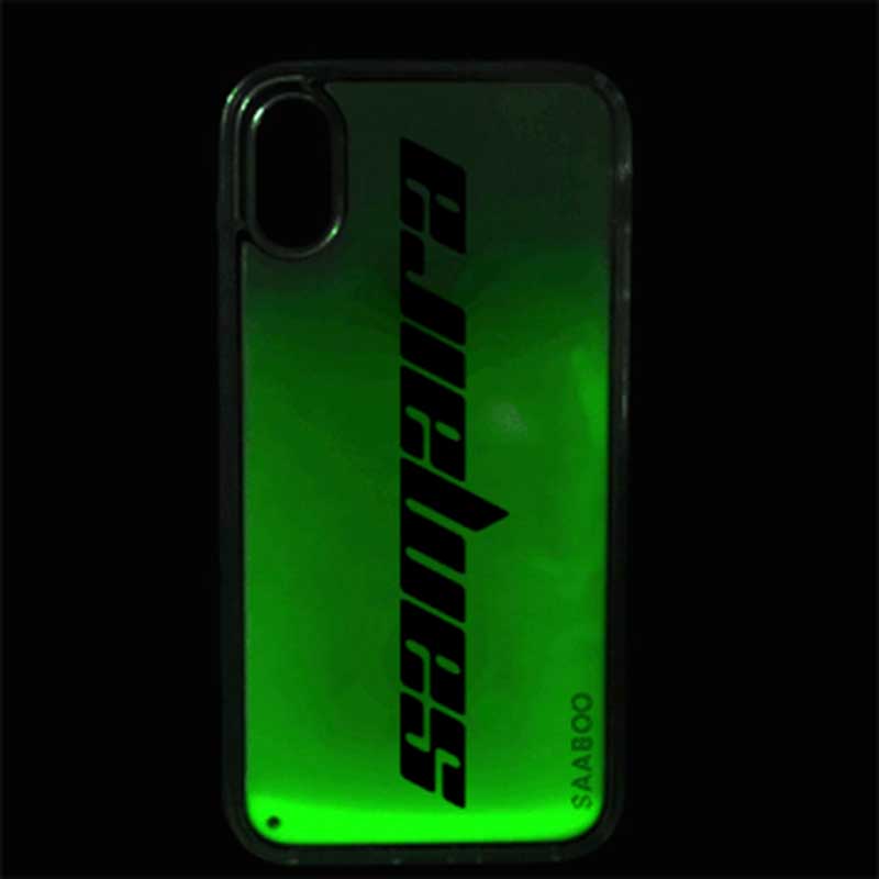 Green Neon Sand Glow Case With Bold Font