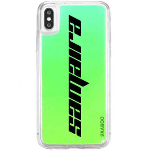 Green Neon Sand Glow Case With Bold Font