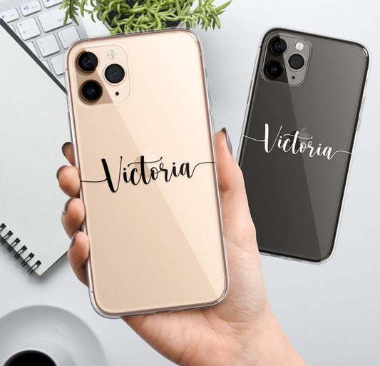 Transparent Silicone case With Wave Name