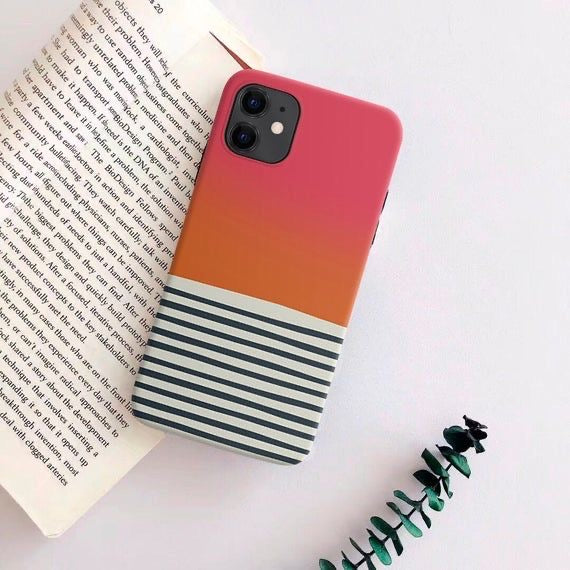 Pink Shade Gradient Lines Name Case