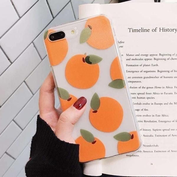 Orange Fruit transparent silicone case