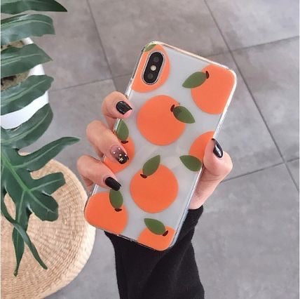 Orange Fruit transparent silicone case